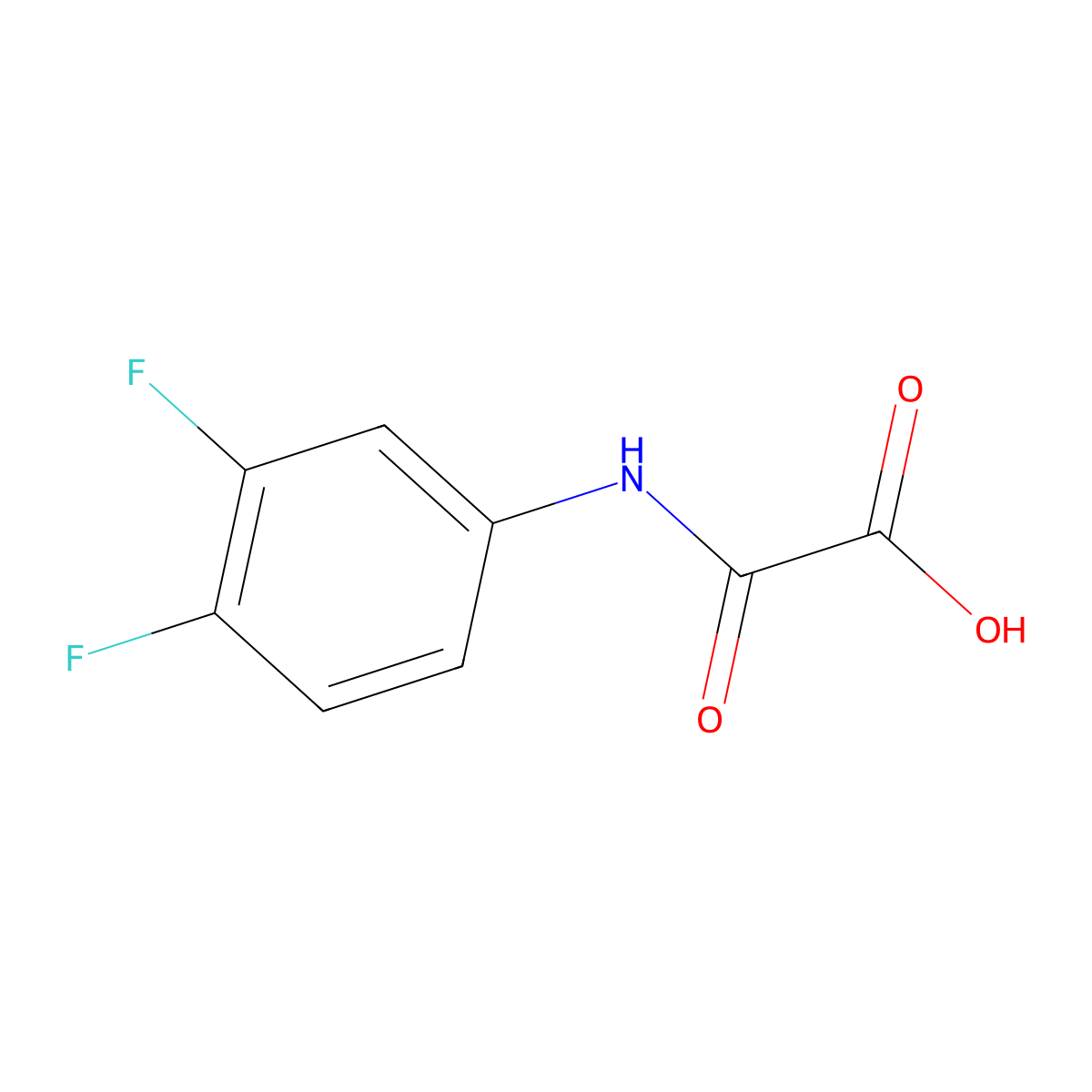 [(3,4-Difluorophenyl)amino](oxo)acetic acid molecular structure, CAS 738605-04-4