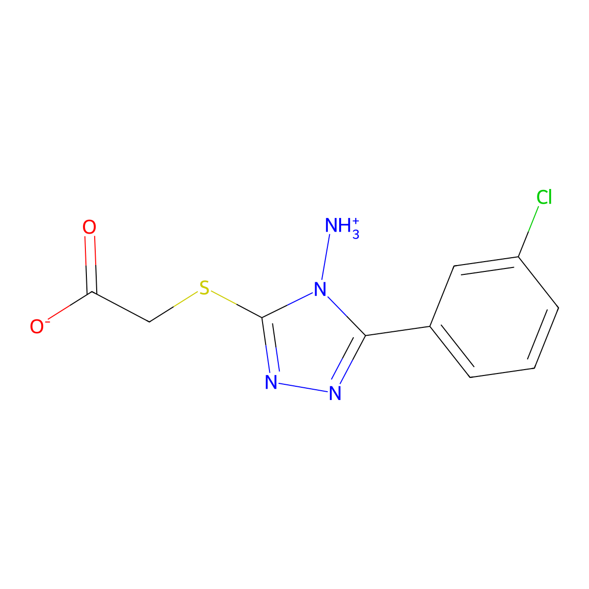 {[4-amino-5-(3-chlorophenyl)-4H-1,2,4-triazol-3-yl]sulfanyl}acetic acid molecular structure, CAS 738608-11-2