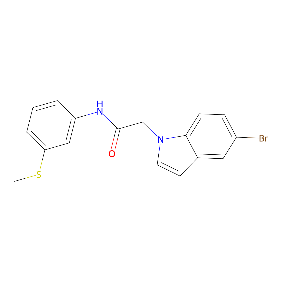 2-(5-bromo-1H-indol-1-yl)-N-[3-(methylsulfanyl)phenyl]acetamide molecular structure, CAS 738611-93-3