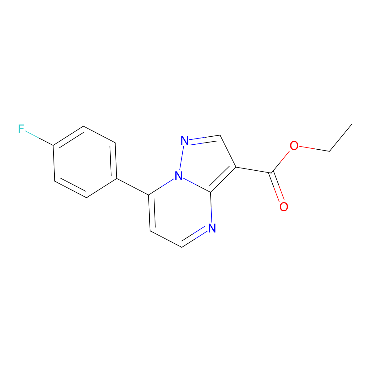Ethyl 7-(4-fluorophenyl)pyrazolo[1,5-a]pyrimidine-3-carboxylate molecular structure, CAS 738620-84-3