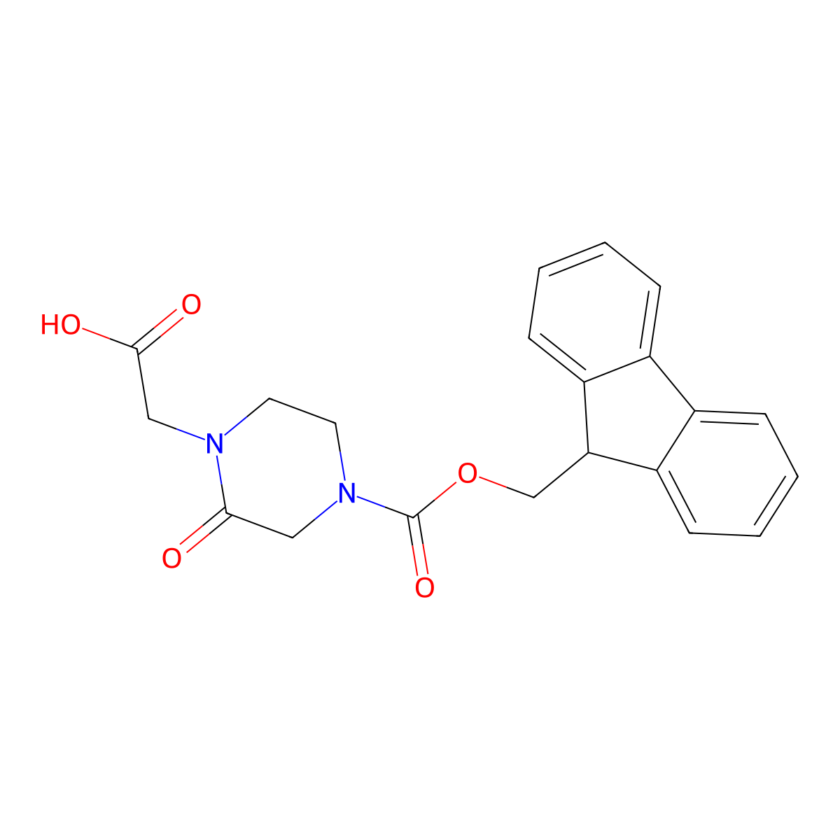 4-Fmoc-1-carboxymethyl-piperazin-2-one molecular structure, CAS 738625-30-4