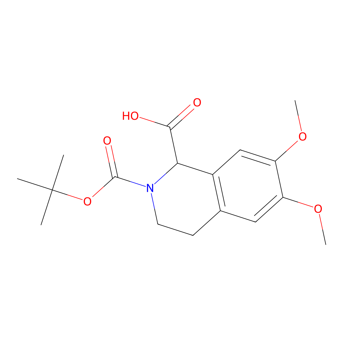 2-(tert-Butoxycarbonyl)-6,7-dimethoxy-1,2,3,4-tetrahydroisoquinoline-1-carboxylic acid molecular structure, CAS 738629-59-9