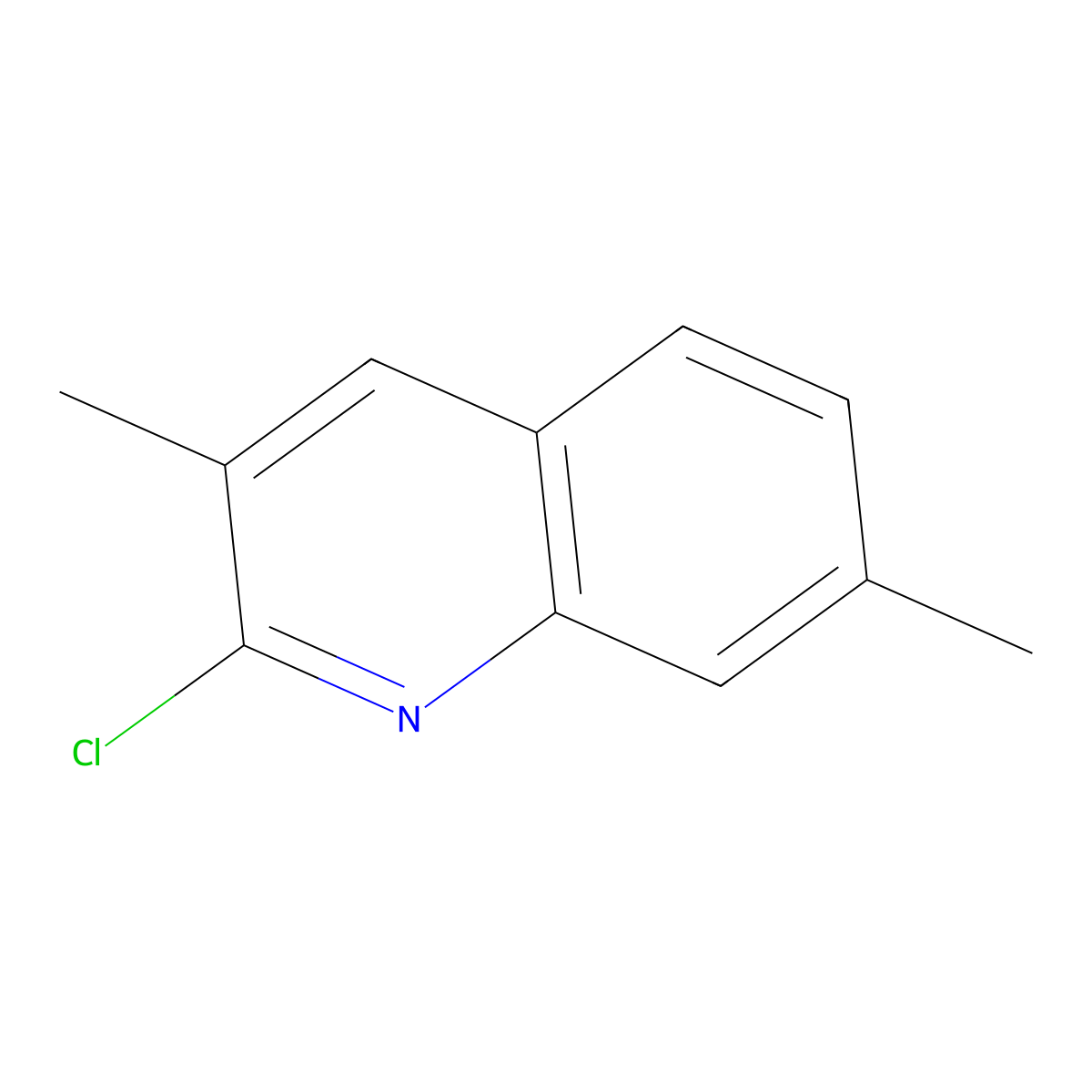 2-Chloro-3,7-dimethylquinoline molecular structure, CAS 73863-46-4