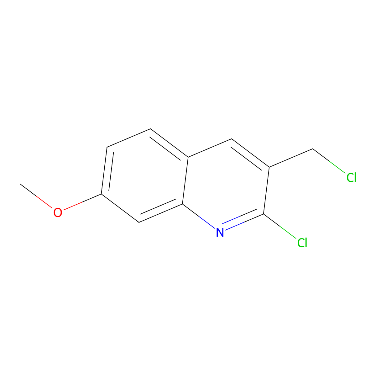 2-Chloro-3-(chloromethyl)-7-methoxyquinoline molecular structure, CAS 73863-49-7