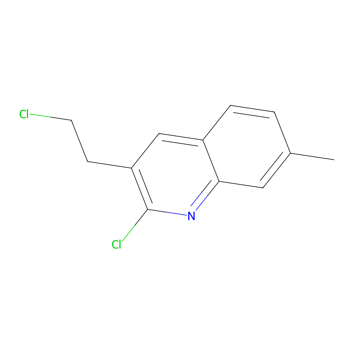 2-Chloro-3-(2-chloroethyl)-7-methylquinoline molecular structure, CAS 73863-50-0