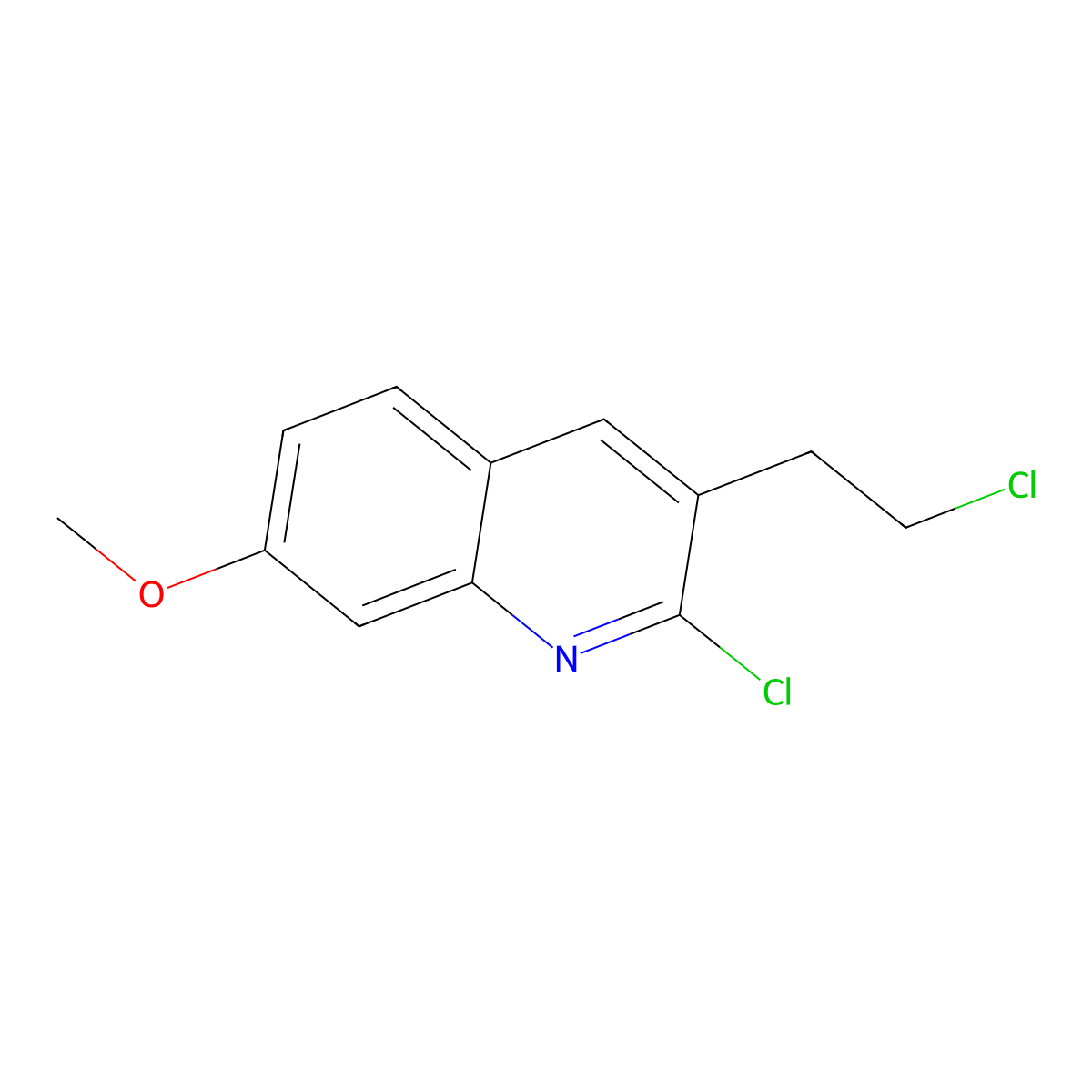 2-Chloro-3-(2-chloroethyl)-7-methoxyquinoline molecular structure, CAS 73863-51-1