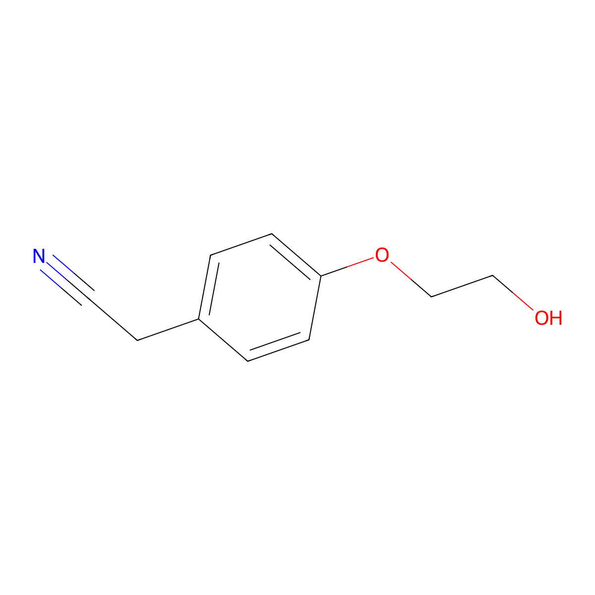 2-[4-(2-Hydroxyethoxy)phenyl]acetonitrile molecular structure, CAS 73864-61-6