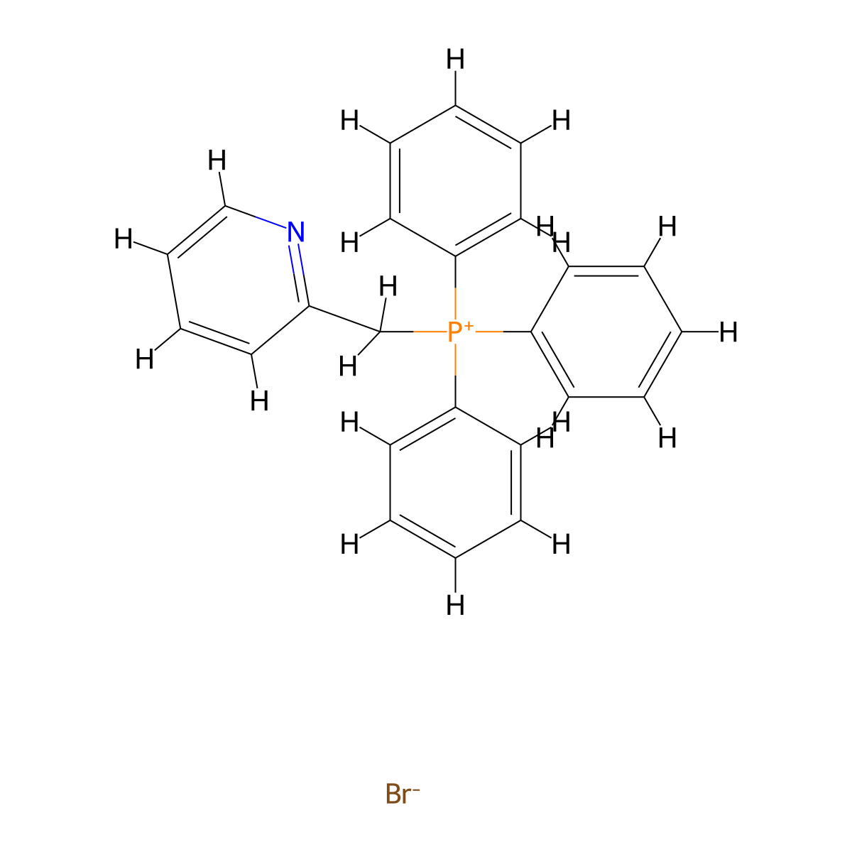 Triphenyl(pyridin-2-ylmethyl)phosphonium bromide molecular structure, CAS 73870-22-1