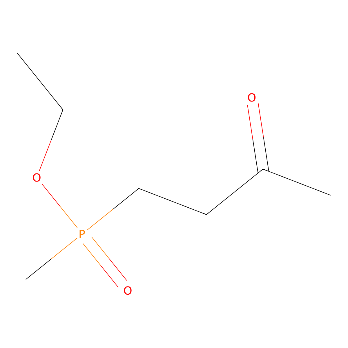 Ethyl methyl(3-oxobutyl)phosphinate molecular structure, CAS 73870-64-1