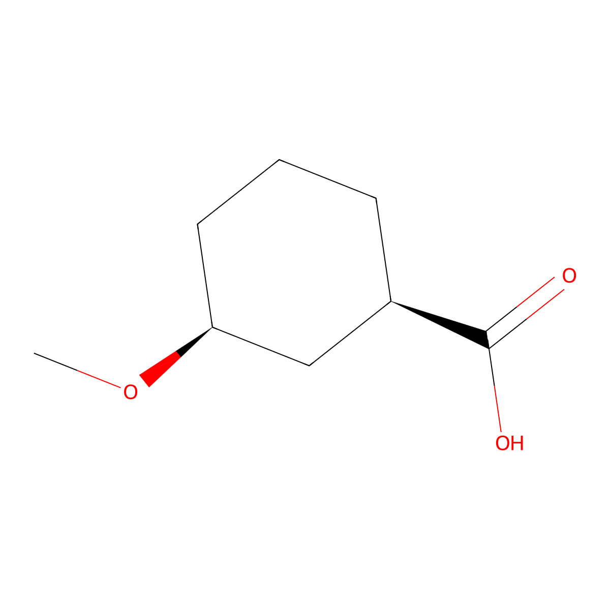 cis-3-Methoxycyclohexanecarboxylic acid molecular structure, CAS 73873-52-6