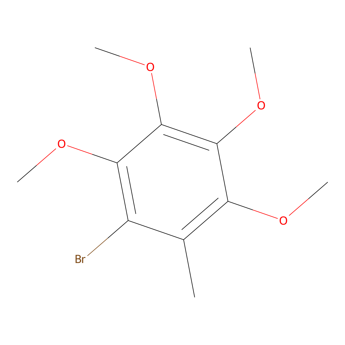 1-Bromo-2,3,4,5-tetramethoxy-6-methylbenzene molecular structure, CAS 73875-27-1