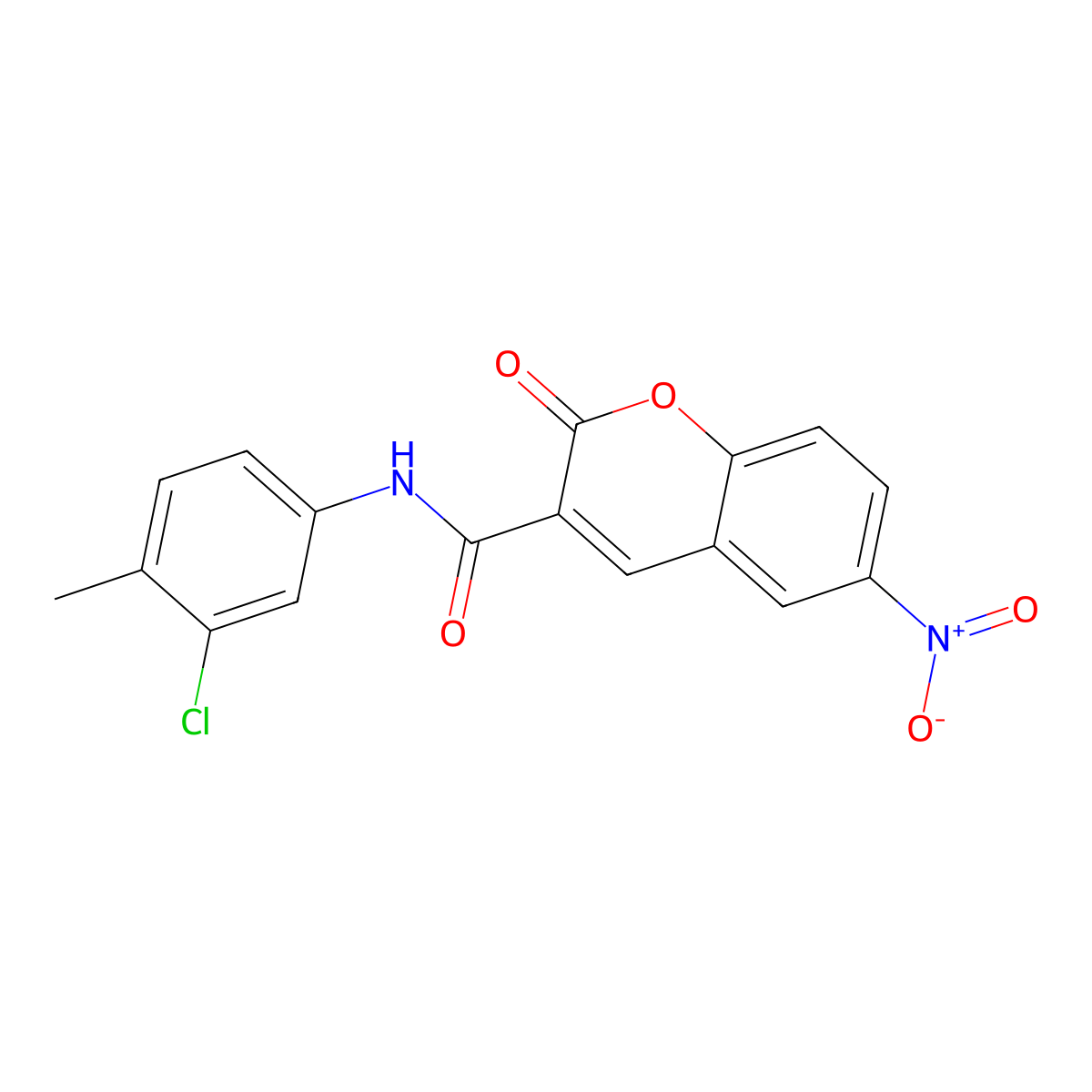 N-(3-chloro-4-methylphenyl)-6-nitro-2-oxo-2H-chromene-3-carboxamide molecular structure, CAS 73876-95-6