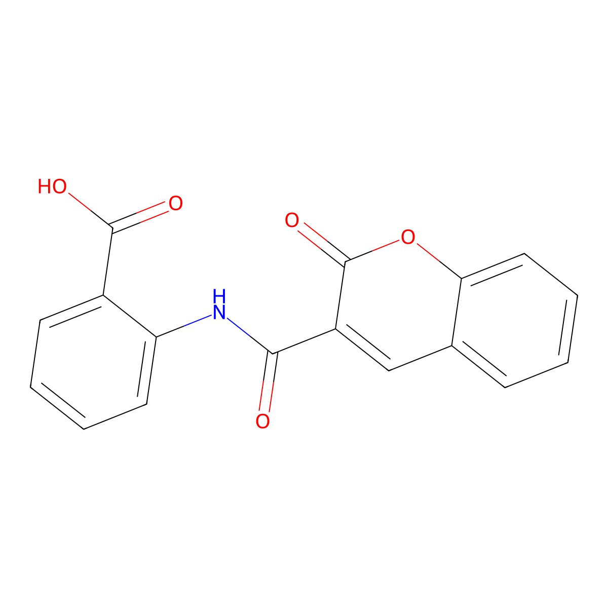 2-[(2-Oxo-2H-chromene-3-carbonyl)-amino]-benzoic acid molecular structure, CAS 73877-78-8