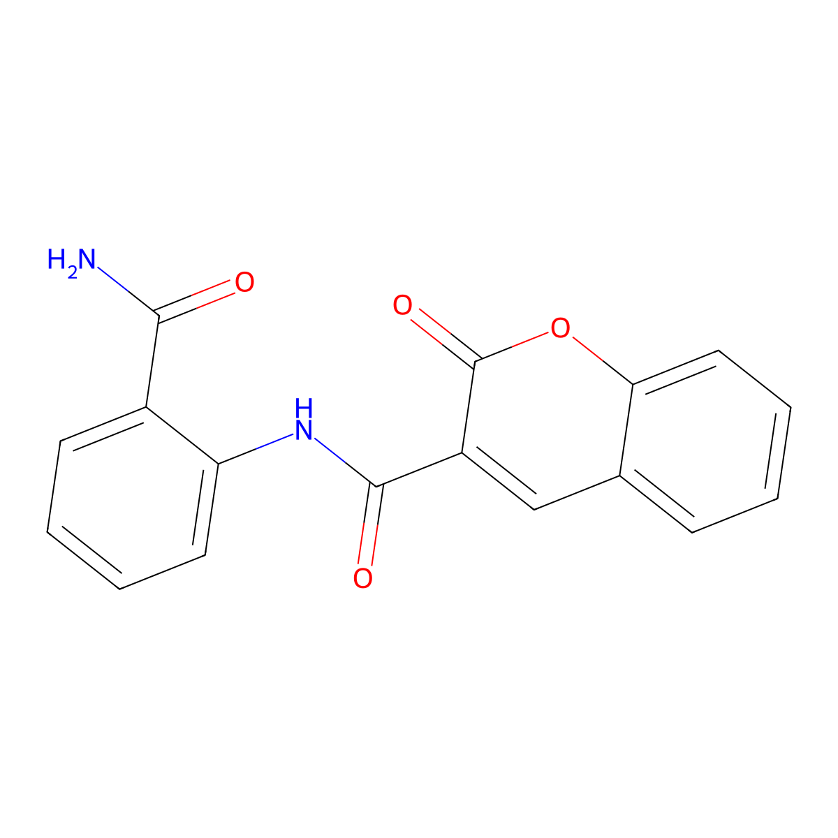 N-(2-carbamoylphenyl)-2-oxo-2H-chromene-3-carboxamide molecular structure, CAS 73877-82-4
