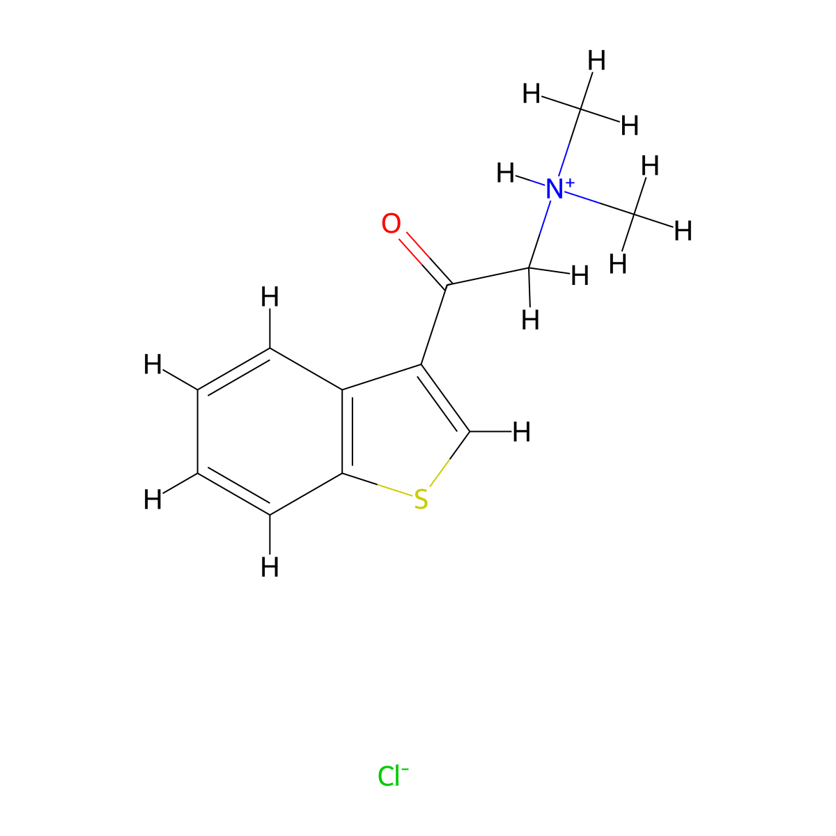 Ketone, benzo(b)thien-3-yl dimethylaminomethyl, hydrochloride molecular structure, CAS 7388-08-1