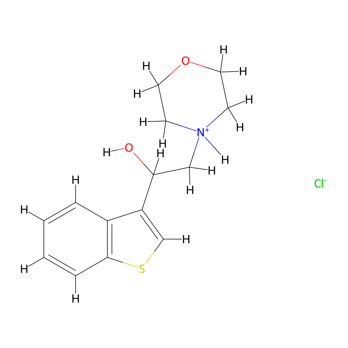 1-(1-Benzothiophen-3-yl)-2-(morpholin-4-yl)ethan-1-ol--hydrogen chloride (1/1) molecular structure, CAS 7388-09-2