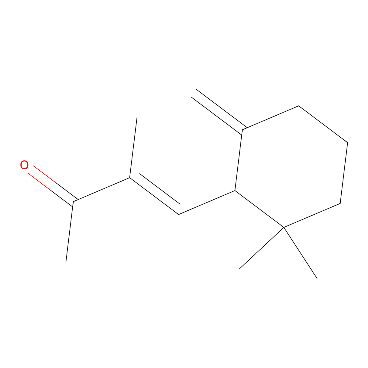 3-Buten-2-one, 4-(2,2-dimethyl-6-methylenecyclohexyl)-3-methyl- molecular structure, CAS 7388-22-9