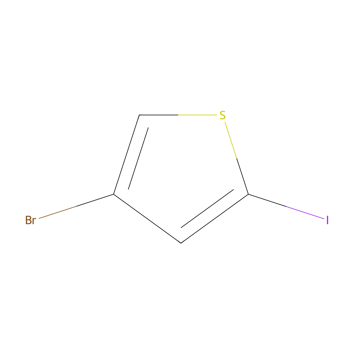 4-Bromo-2-iodothiophene molecular structure, CAS 73882-40-3