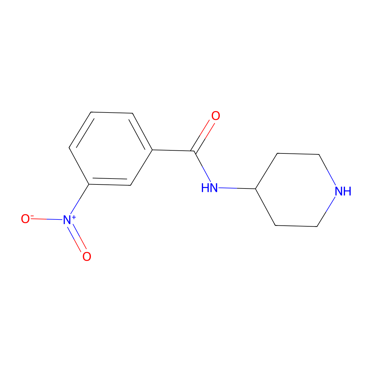 3-Nitro-n-(piperidin-4-yl)benzamide molecular structure, CAS 73889-18-6