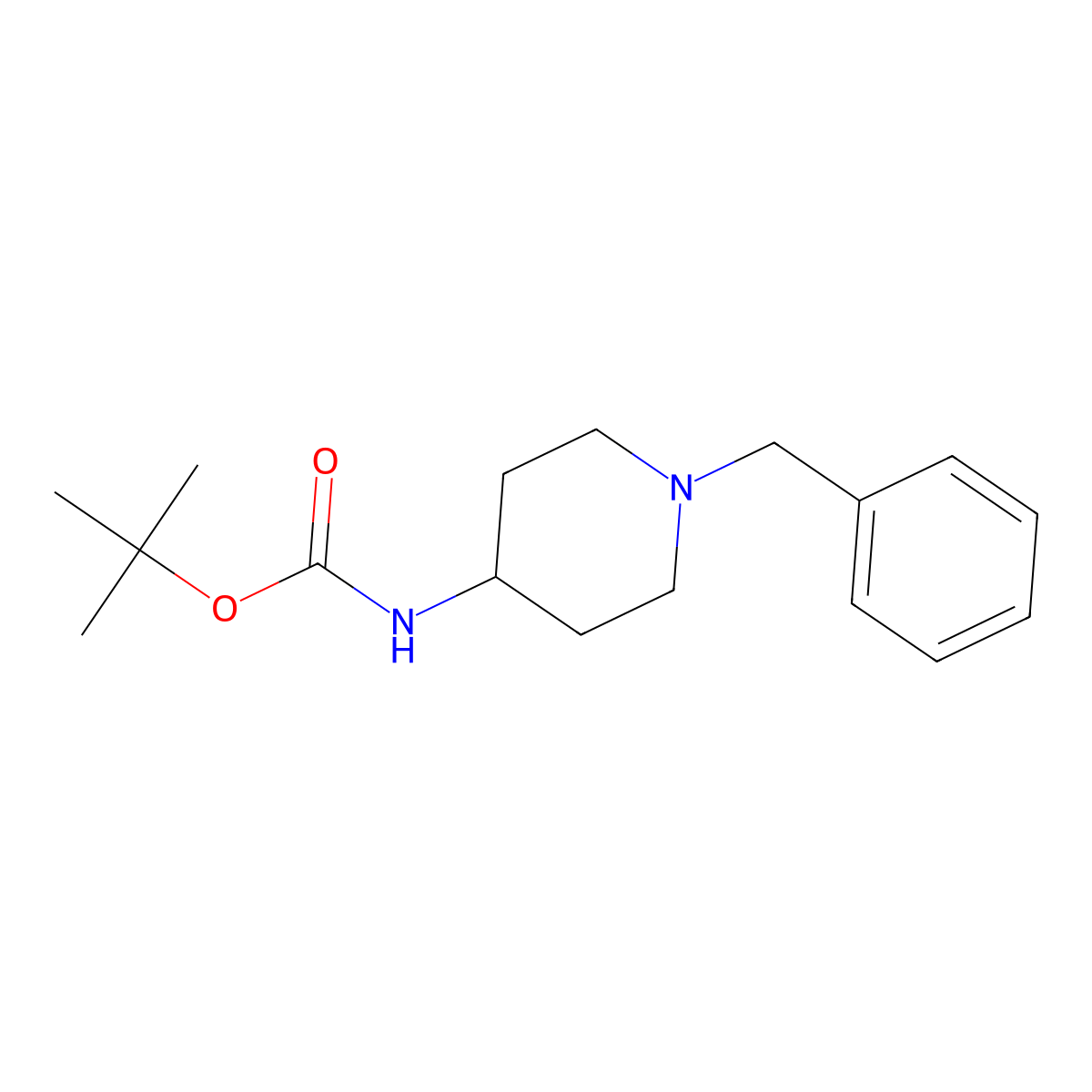 1-Benzyl-4-(N-Boc-amino) piperidine molecular structure, CAS 73889-19-7