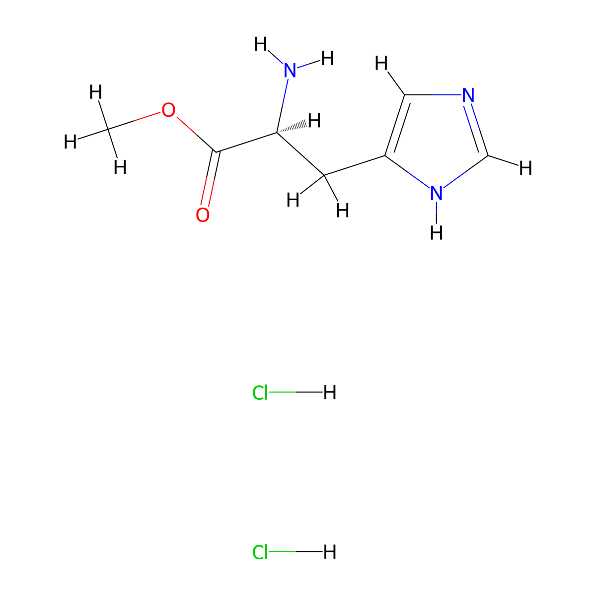 Methyl L-histidinate dihydrochloride molecular structure, CAS 7389-87-9