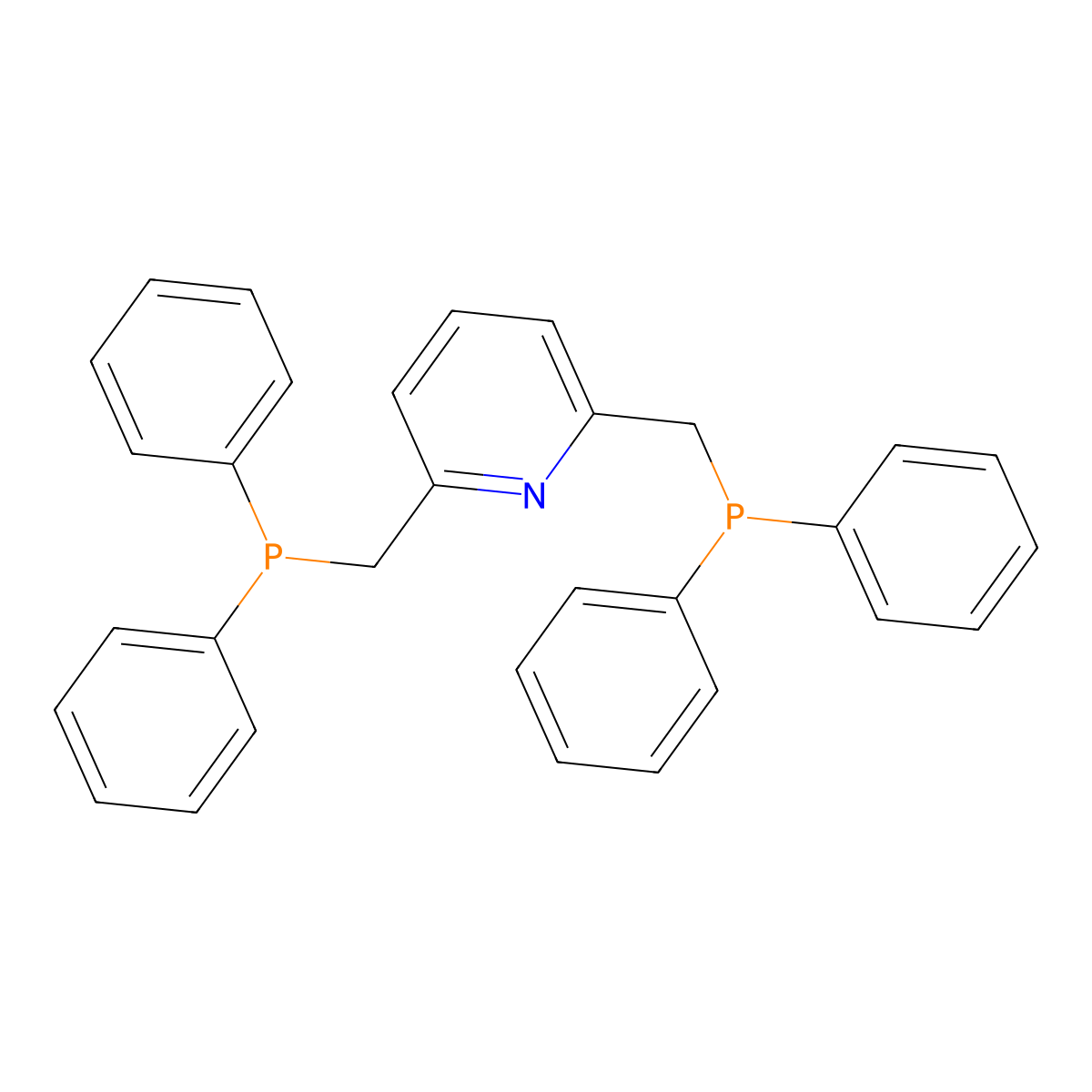 Pyridine, 2,6-bis((diphenylphosphino)methyl)- molecular structure, CAS 73892-45-2