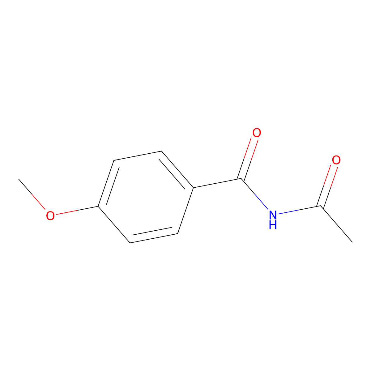 Benzamide, N-acetyl-4-methoxy- molecular structure, CAS 73894-89-0