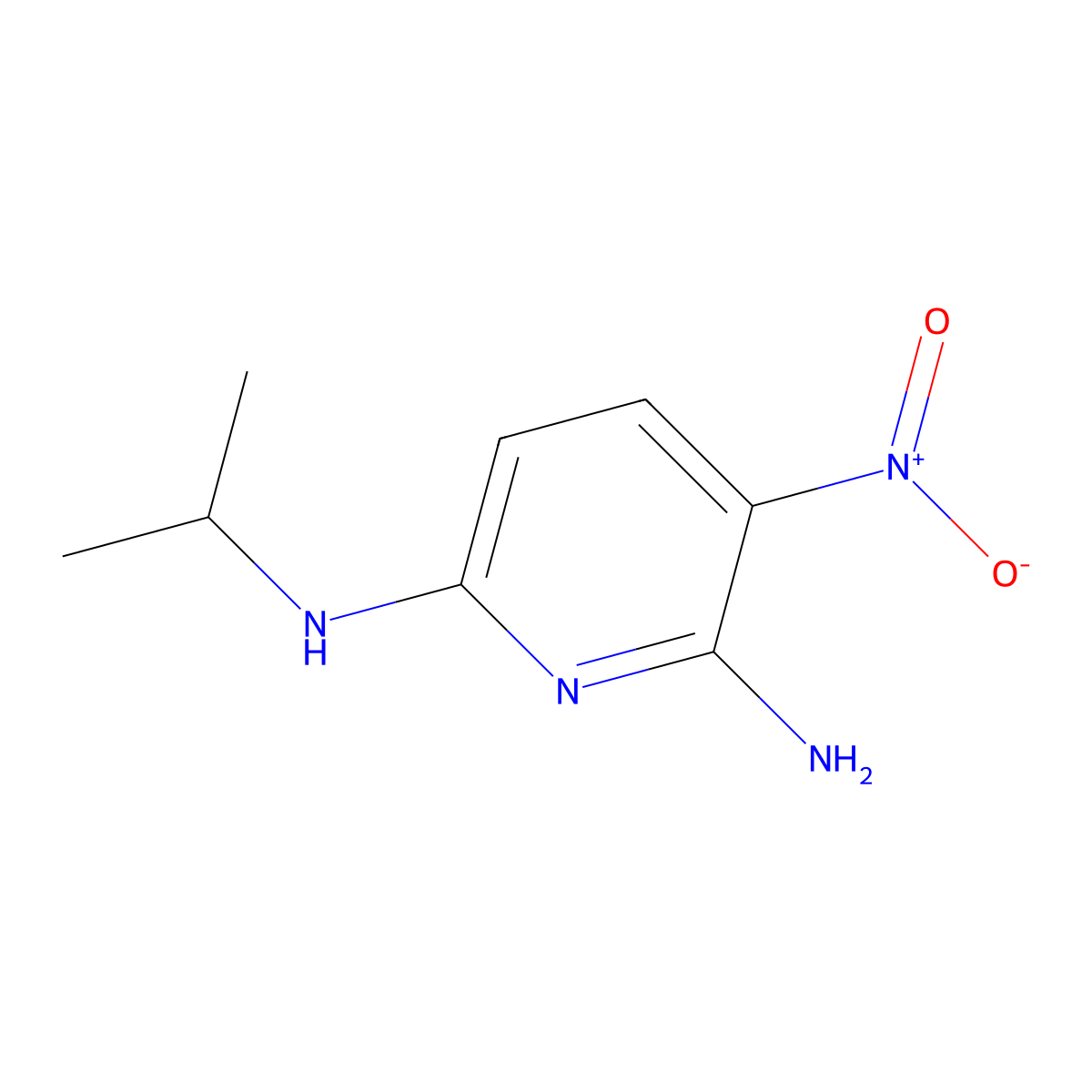 3-nitro-N~6~-(propan-2-yl)pyridine-2,6-diamine molecular structure, CAS 73895-38-2