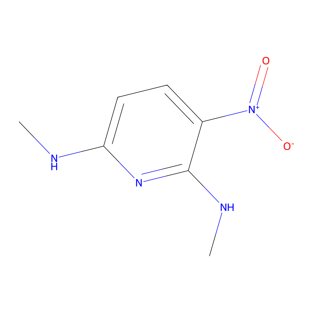 N~2~,N~6~-Dimethyl-3-nitropyridine-2,6-diamine molecular structure, CAS 73895-39-3