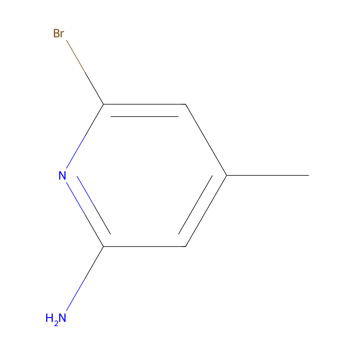 6-Bromo-4-methylpyridin-2-amine molecular structure, CAS 73895-98-4