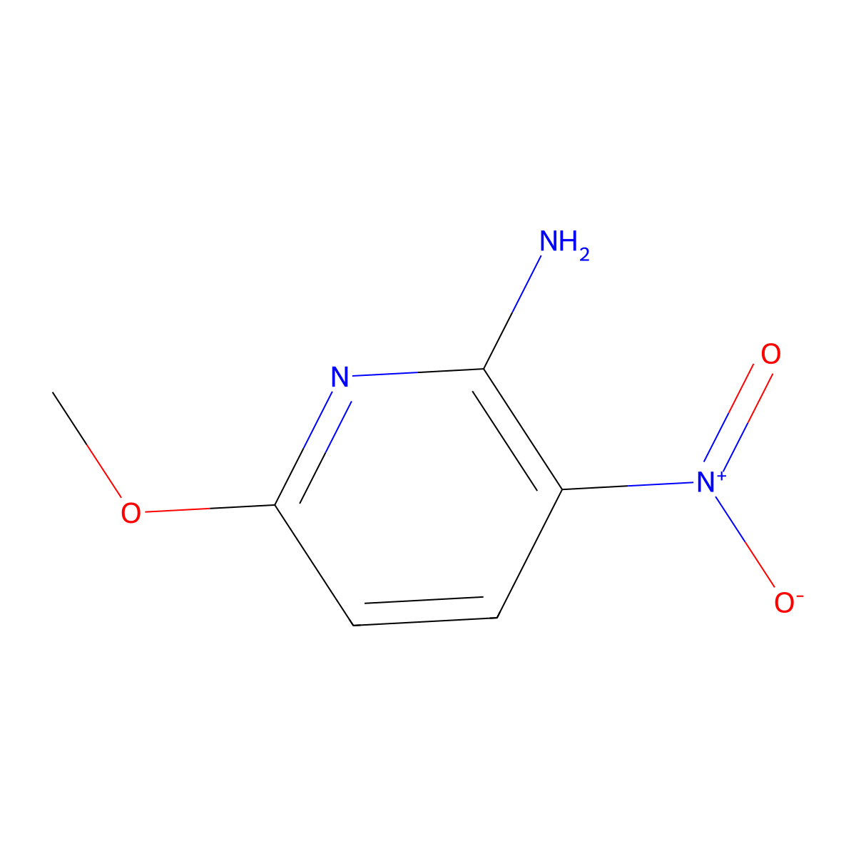 2-Amino-6-methoxy-3-nitropyridine molecular structure, CAS 73896-36-3
