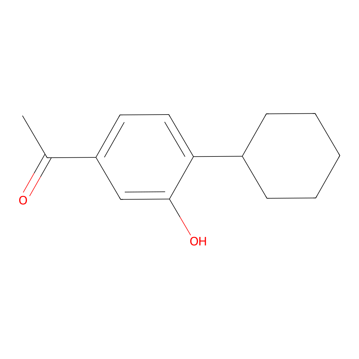 1-(4-Cyclohexyl-3-hydroxyphenyl)ethanone molecular structure, CAS 73898-21-2