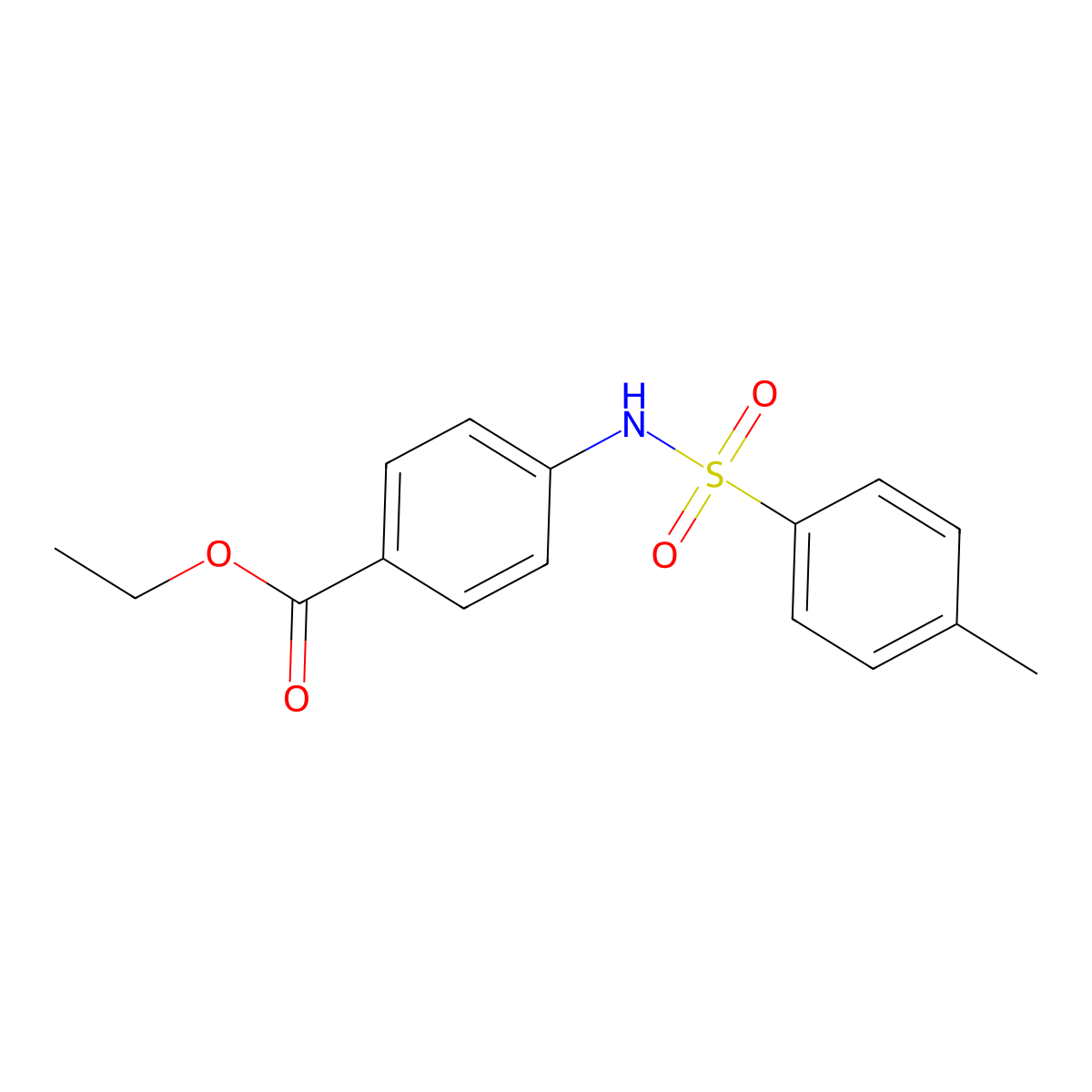 Ethyl 4-[(4-methylphenyl)sulfonylamino]benzoate molecular structure, CAS 739-33-3