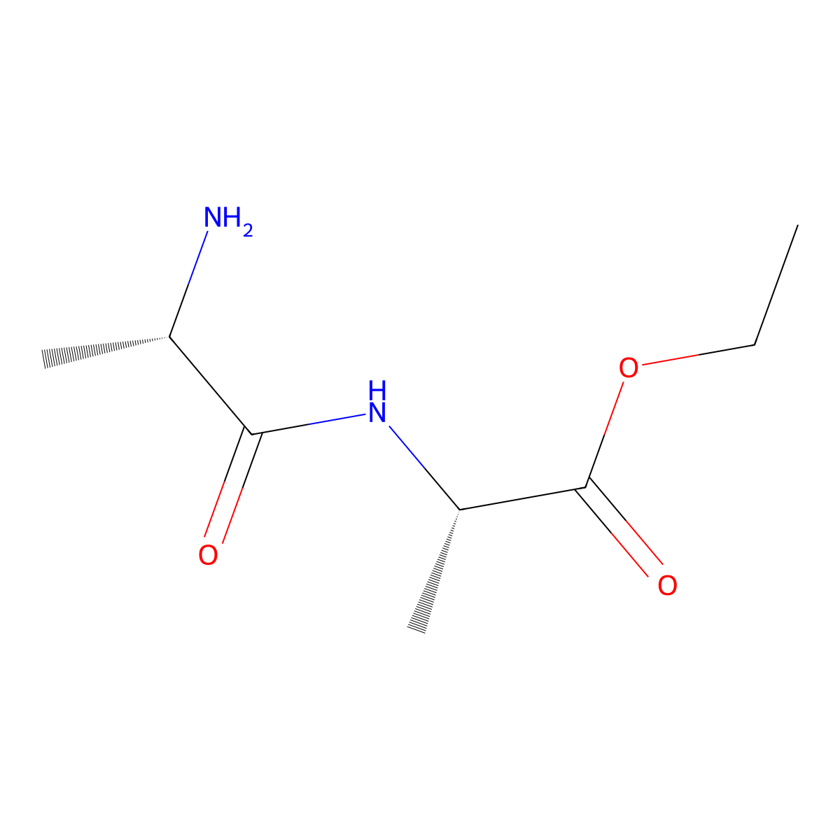 Ethyl (2S)-2-[(2S)-2-aminopropanamido]propanoate molecular structure, CAS 7390-15-0