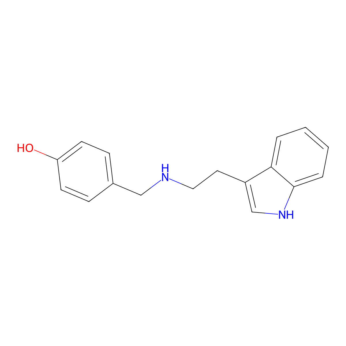 4-[[[2-(1H-Indol-3-yl)ethyl]amino]methyl]phenol molecular structure, CAS 7390-68-3