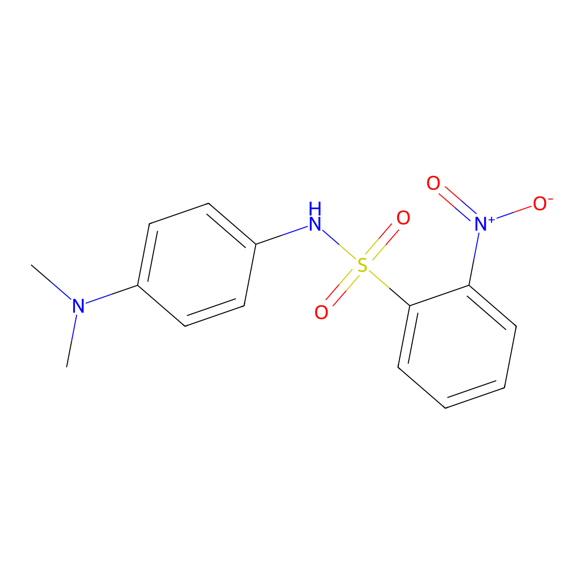 N-[4-(dimethylamino)phenyl]-2-nitrobenzenesulfonamide molecular structure, CAS 73900-95-5