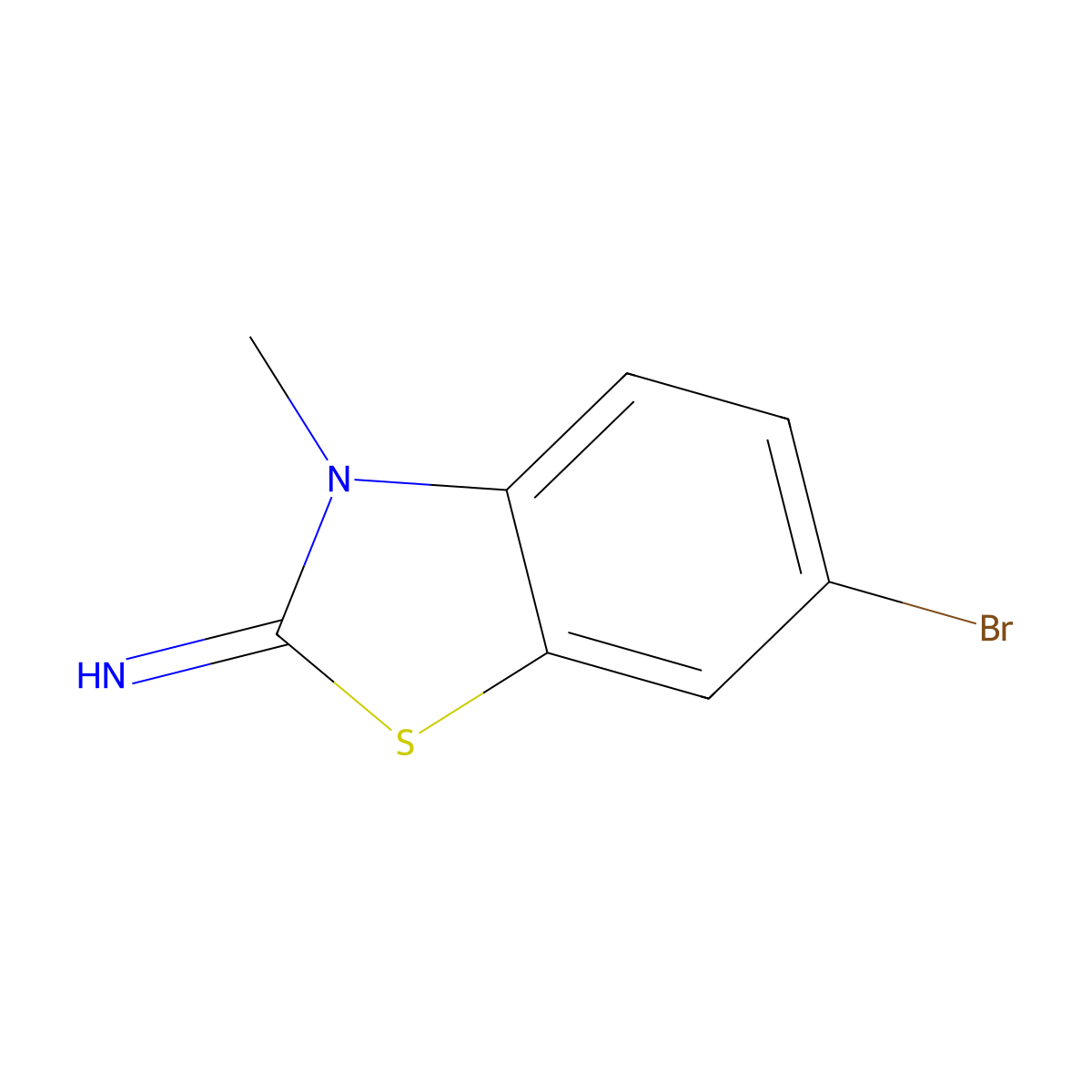 6-bromo-3-methyl-1,3-benzothiazol-2(3H)-imine molecular structure, CAS 73901-11-8