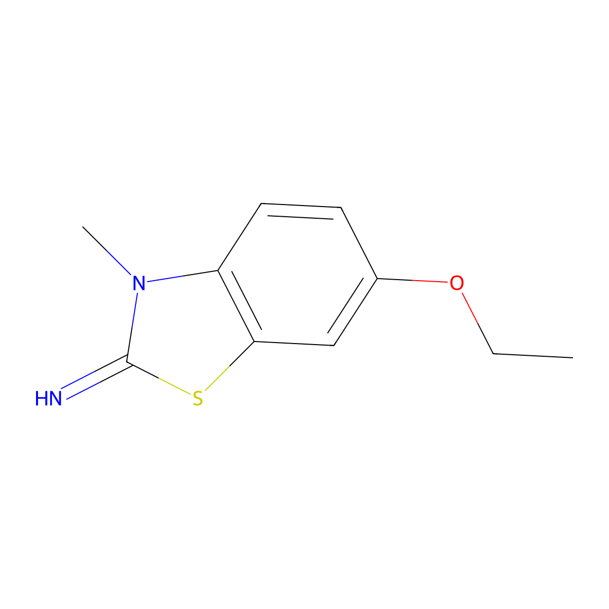 6-Ethoxy-3-methyl-3H-benzothiazol-2-ylideneamine molecular structure, CAS 73901-14-1