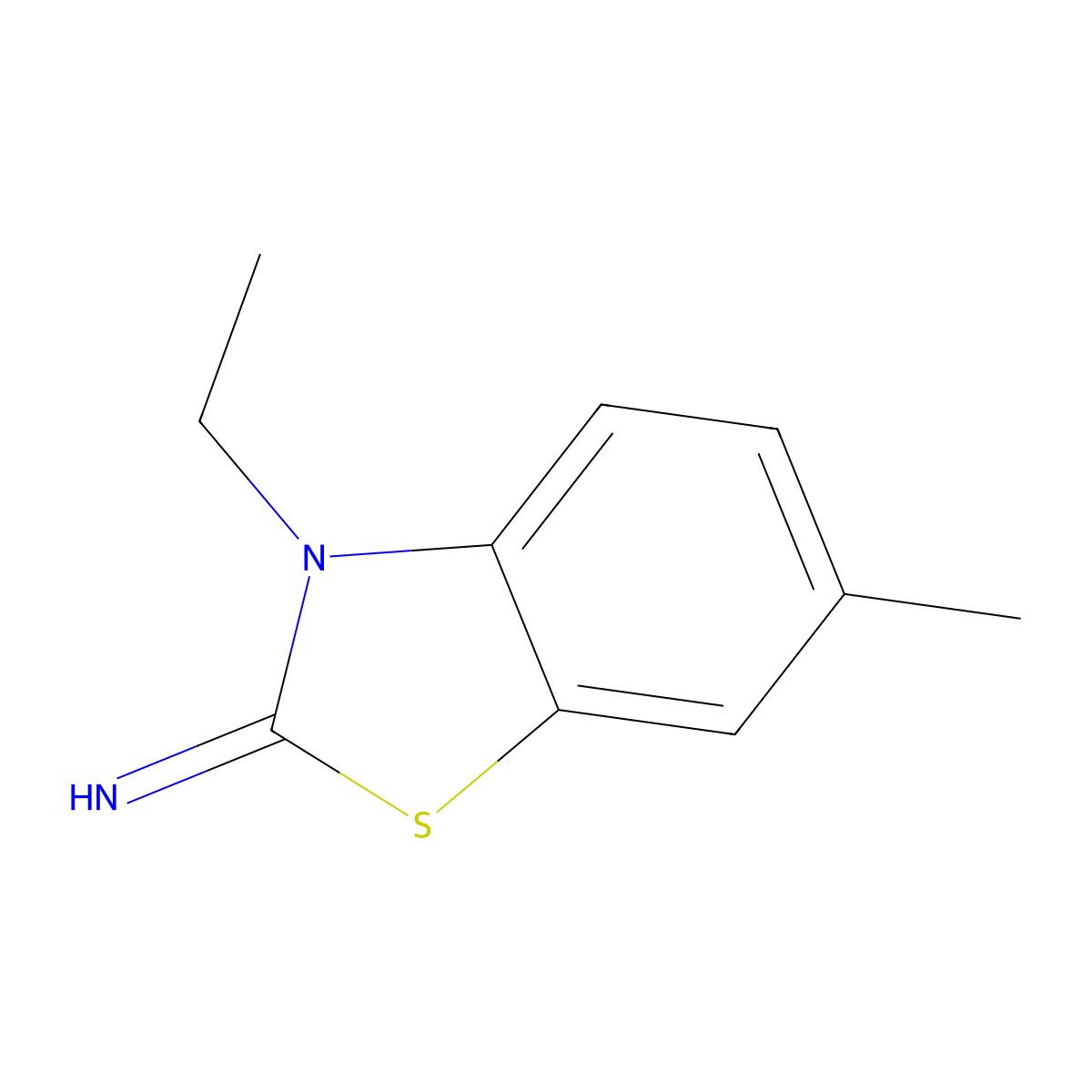 3-Ethyl-6-methyl-1,3-benzothiazol-2-imine molecular structure, CAS 73901-15-2