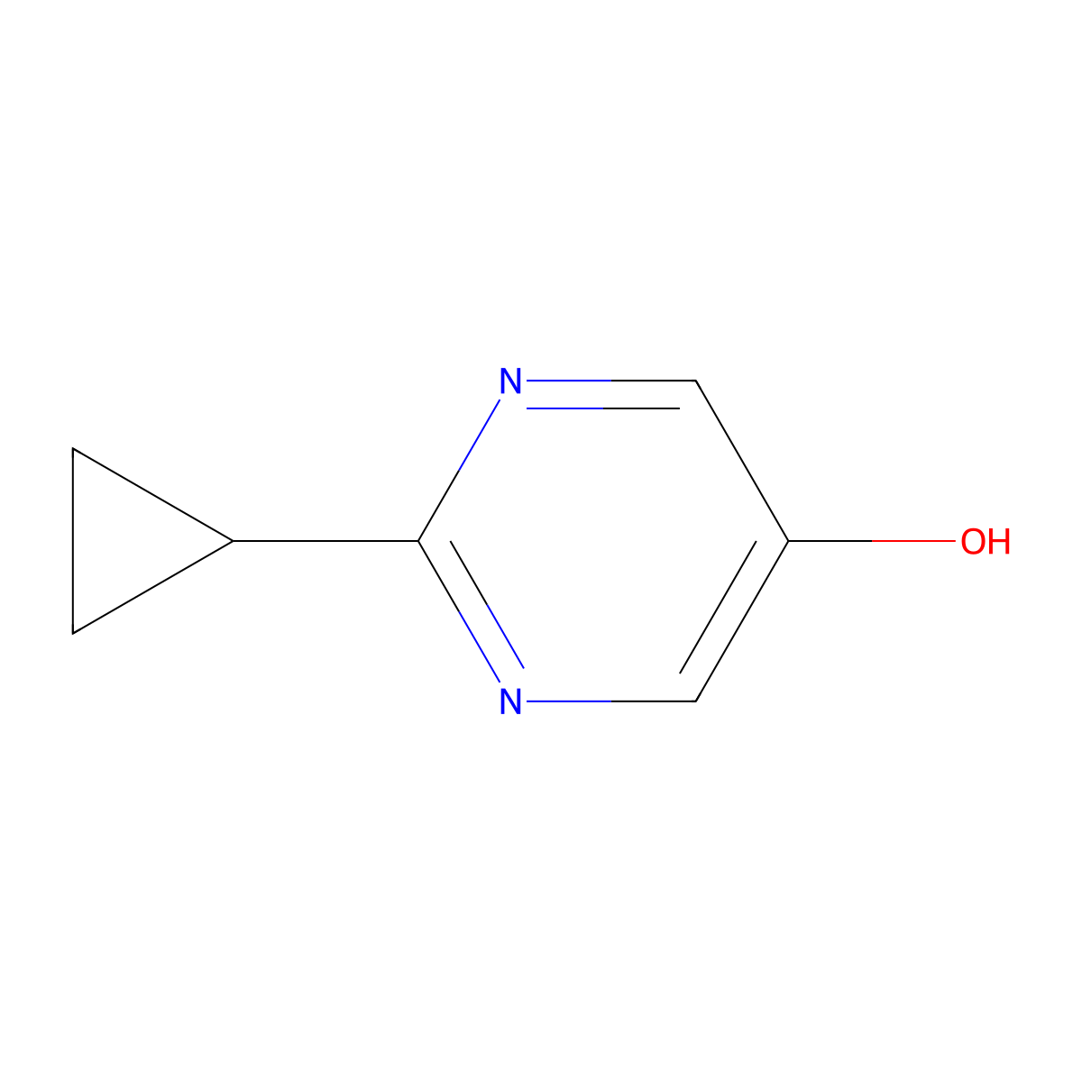 2-Cyclopropylpyrimidin-5-ol molecular structure, CAS 73901-41-4