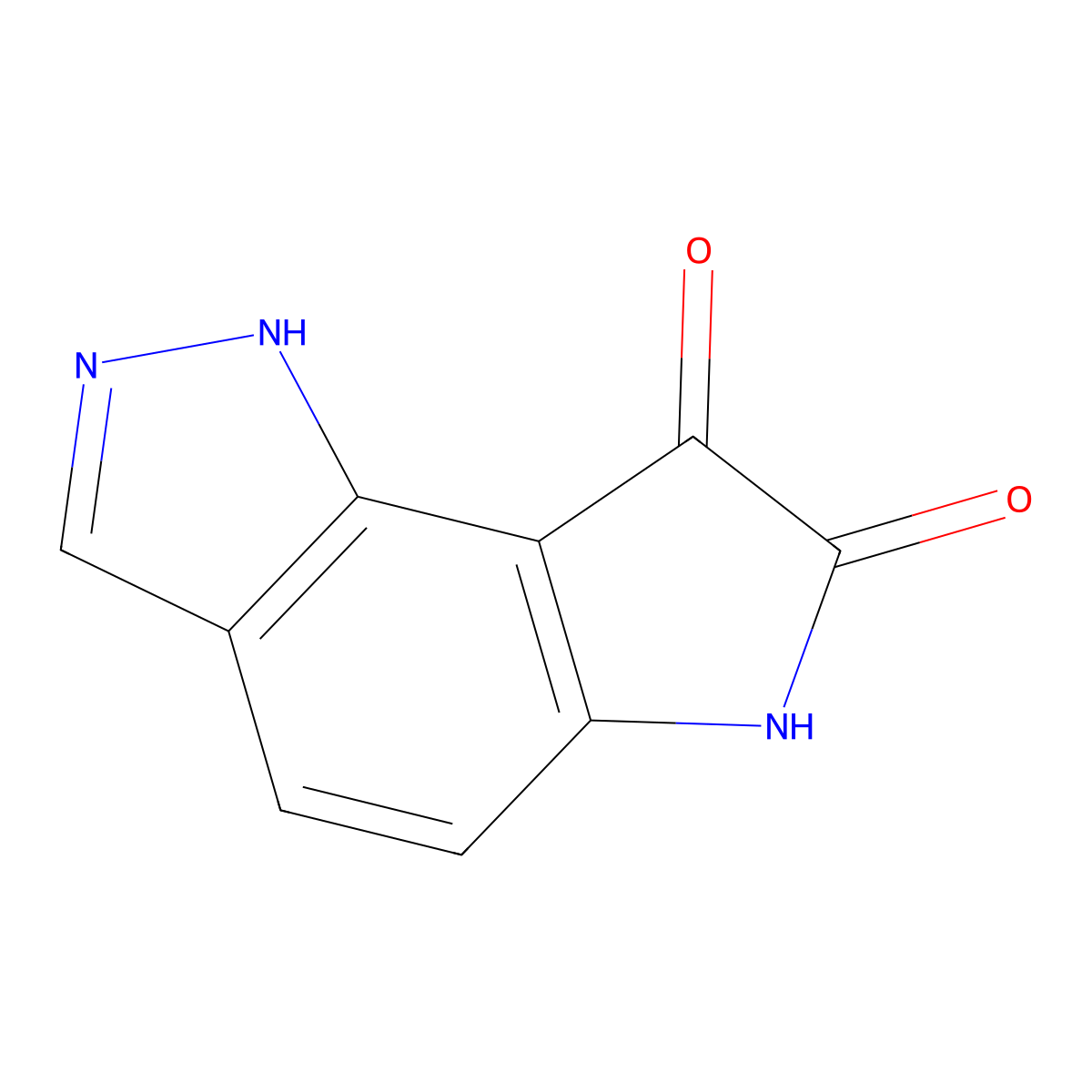 1,6-Dihydropyrrolo(2,3-g)indazole-7,8-dione molecular structure, CAS 73907-94-5