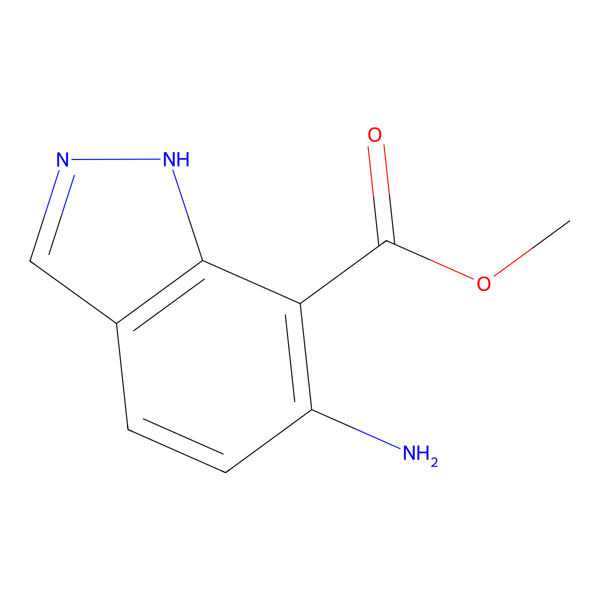 Methyl 6-amino-1H-indazole-7-carboxylate molecular structure, CAS 73907-98-9