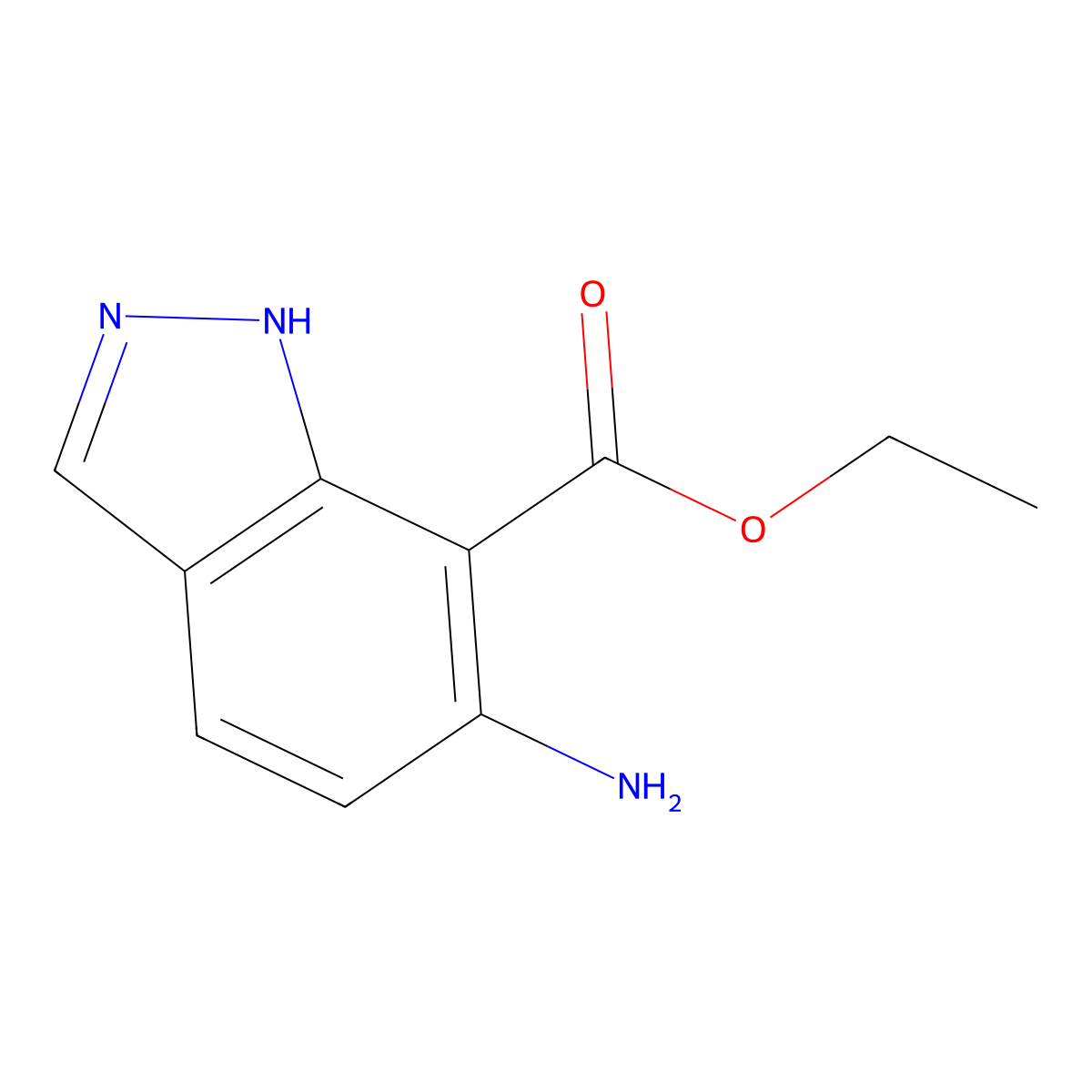 Ethyl 6-amino-1H-indazole-7-carboxylate molecular structure, CAS 73907-99-0