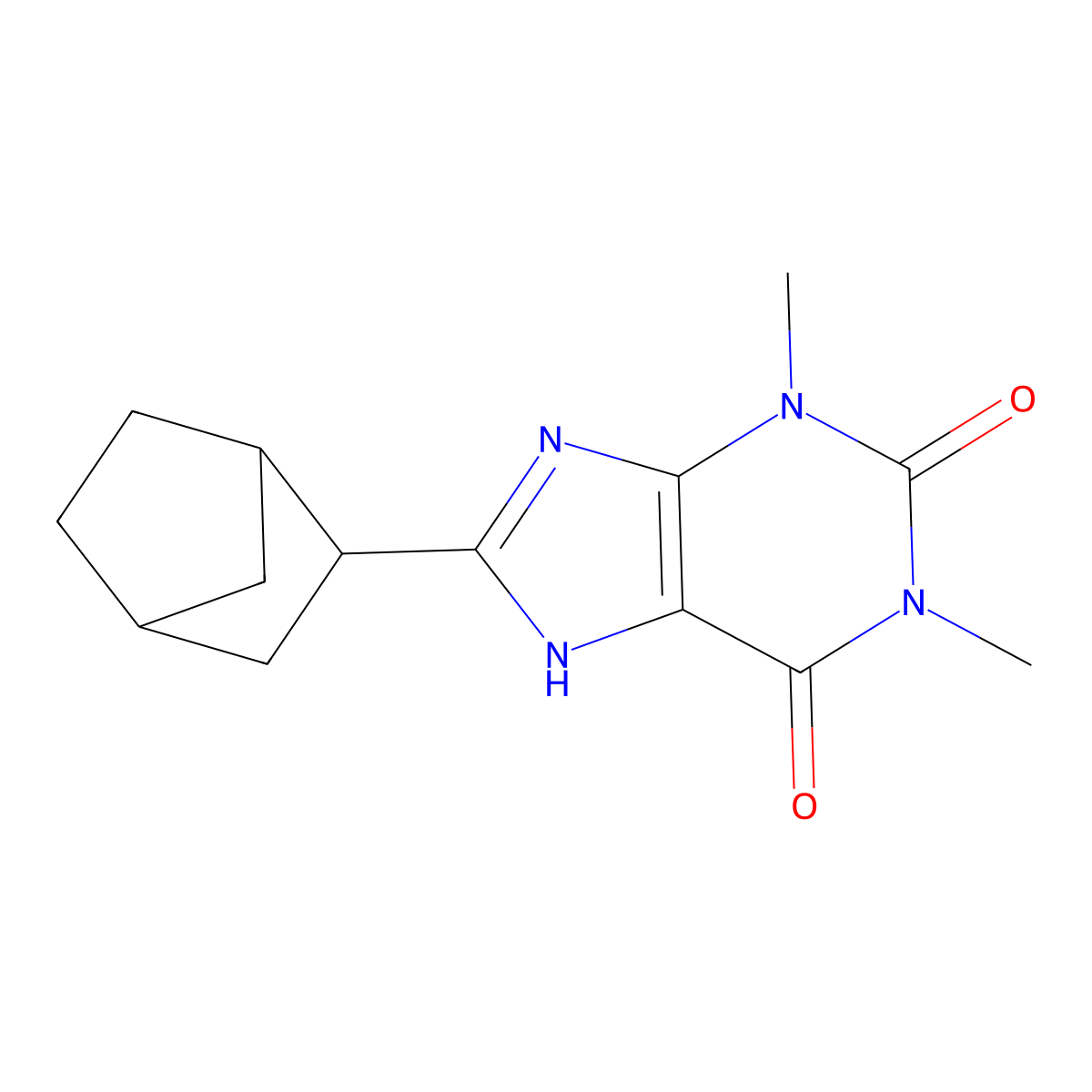8-(2-Norbornyl)theophylline molecular structure, CAS 73908-82-4
