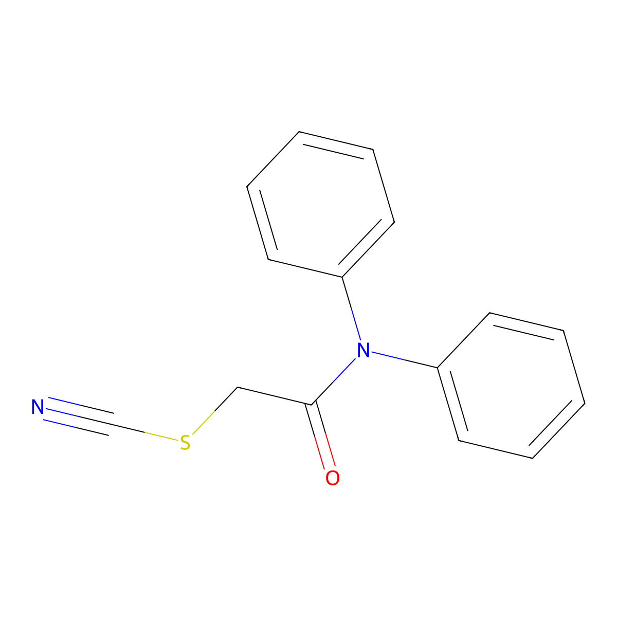 Thiocyanic acid, diphenylcarbamoylmethyl ester molecular structure, CAS 73908-98-2