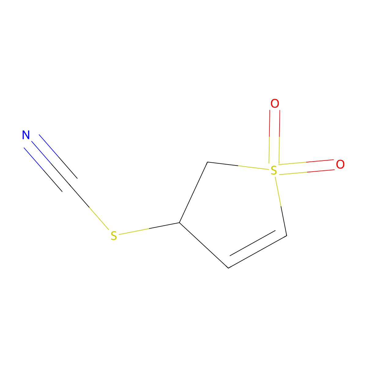 Thiophene, 2,3-dihydro-3-thiocyanato-, 1,1-dioxide molecular structure, CAS 73909-05-4
