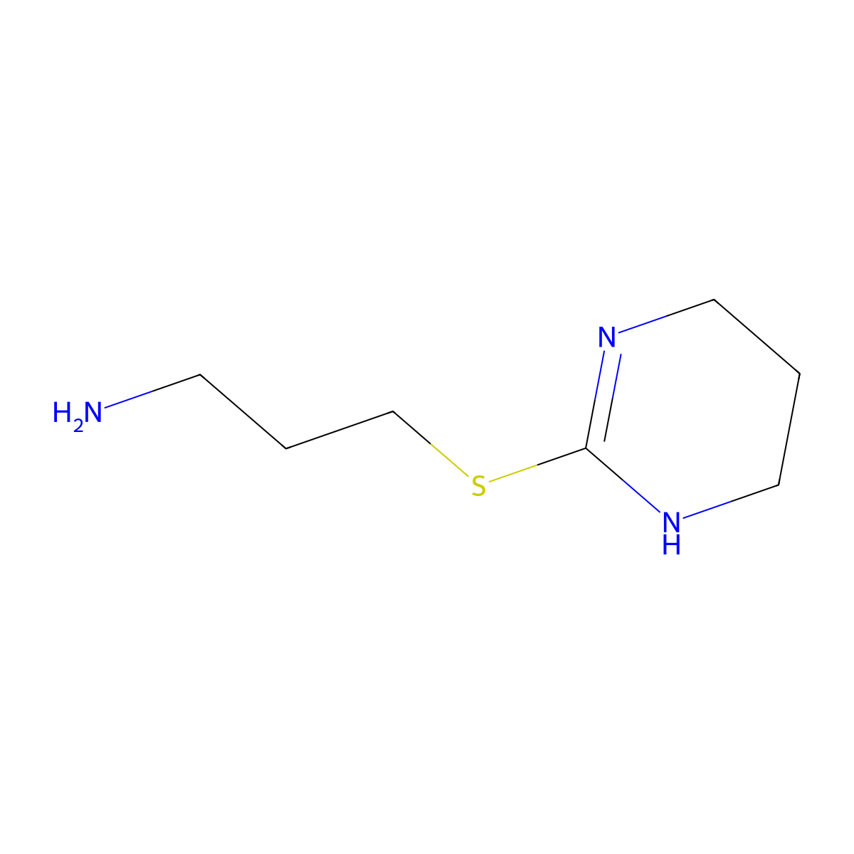 3-(1,4,5,6-Tetrahydro-pyrimidin-2-ylsulfanyl)-propylamine molecular structure, CAS 7391-14-2