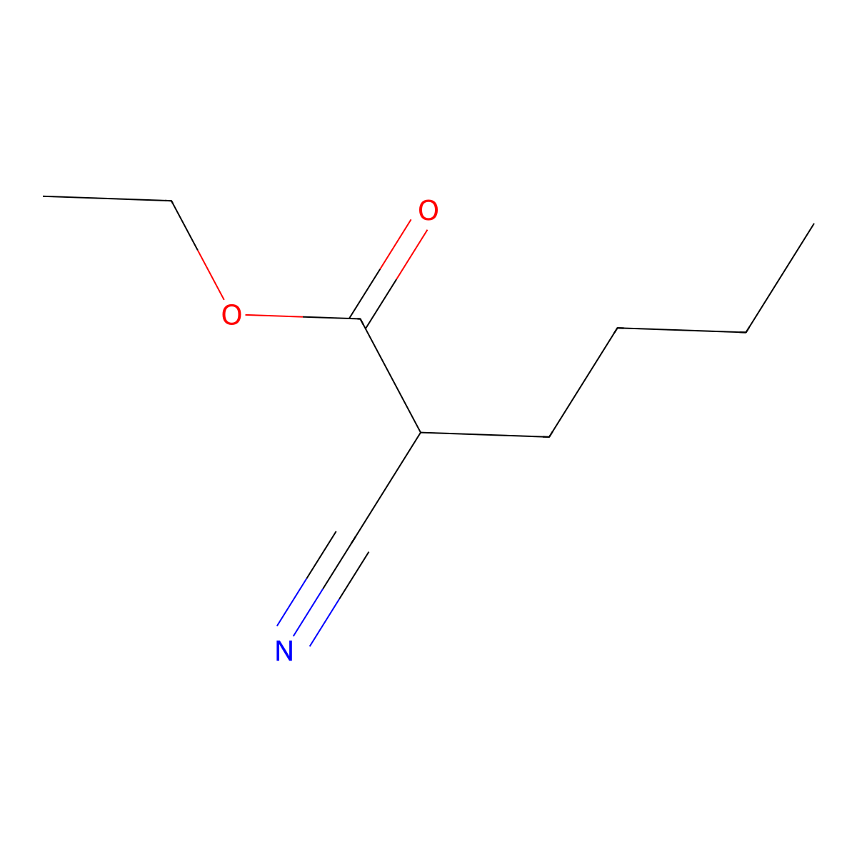 Ethyl 2-cyanohexanoate molecular structure, CAS 7391-39-1