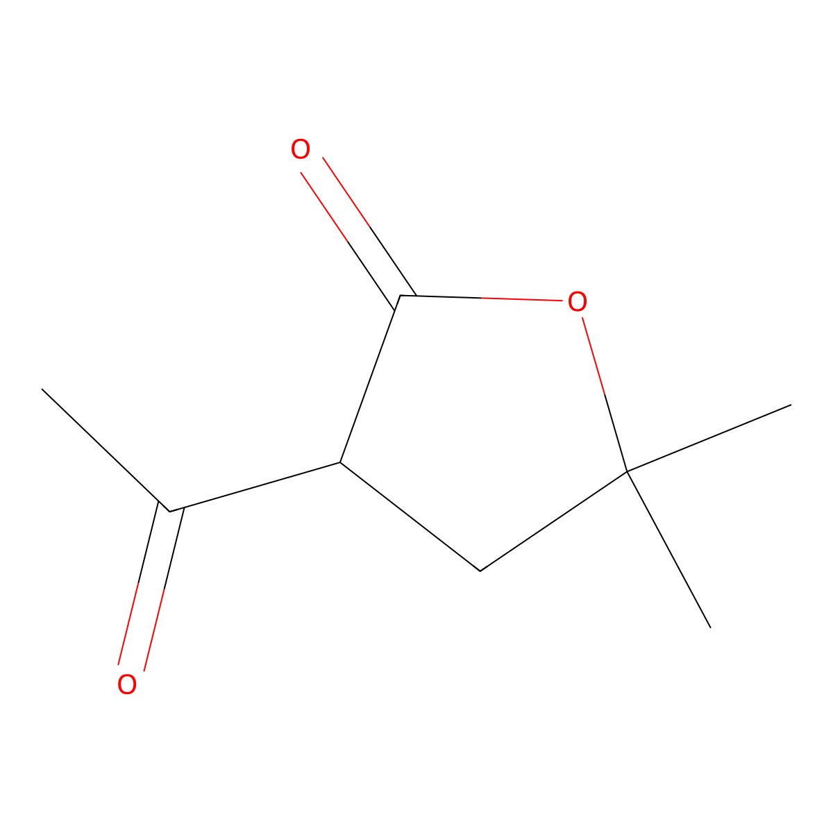 3-Acetyl-5,5-dimethyloxolan-2-one molecular structure, CAS 7391-53-9