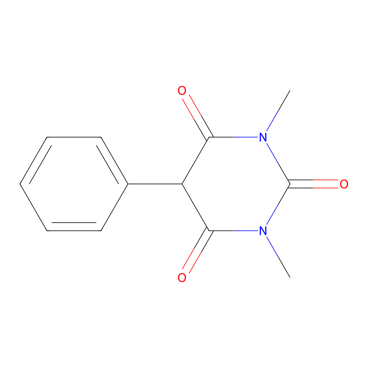 1,3-Dimethyl-5-phenyl-2,4,6(1H,3H,5H)-pyrimidinetrione molecular structure, CAS 7391-66-4
